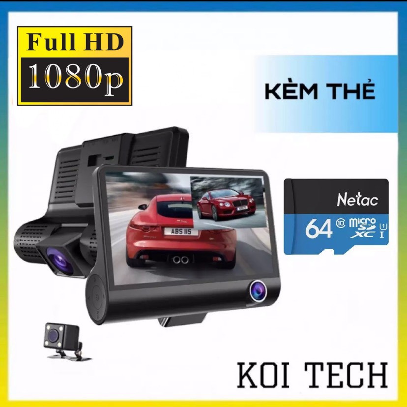 Camera hành trình ô tô 3 mắt camera full HD 1080p - vienthonghn