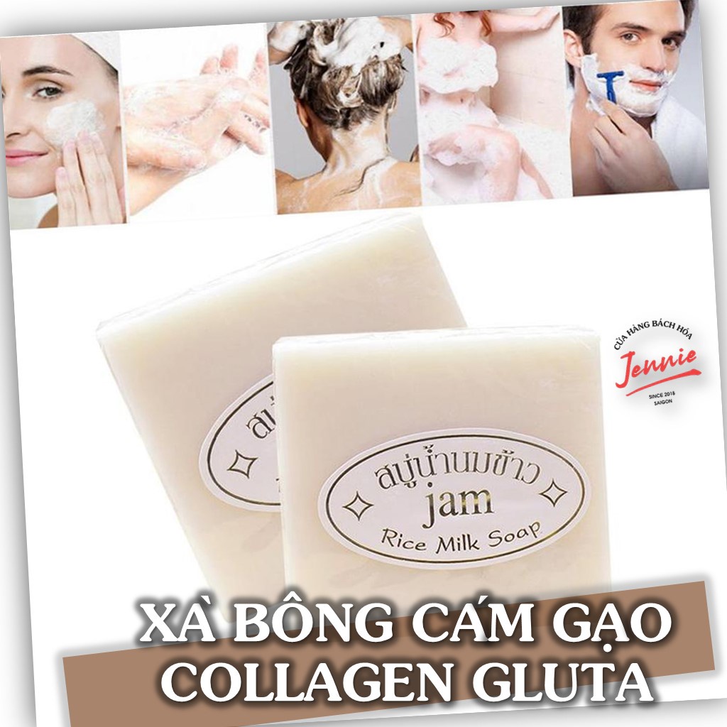 Xà bông cám gạo Thái 𝐂𝐎𝐋𝐋𝐀𝐆𝐄𝐍 & 𝐆𝐋𝐔𝐓𝐀 Rice Milk Soap Jam chiết xuất cám gạo 50g từ Thái Lan | BigBuy360 - bigbuy360.vn