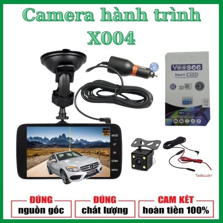 Camera hành trình x004 - Full hd1080p - Trọn bộ ghi hình trước sau