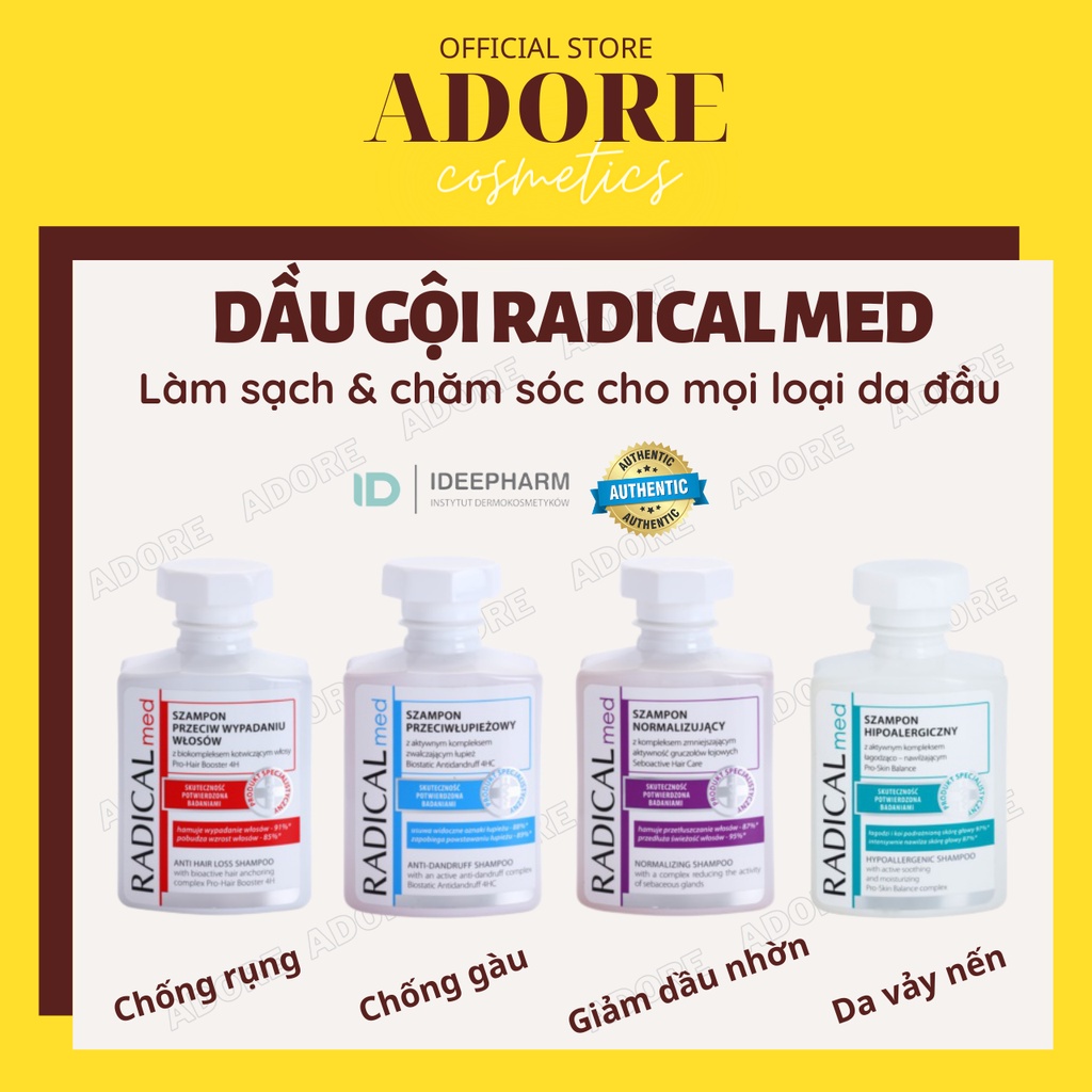 Dầu gội đầu Radical Med 300ml làm sạch &amp; chăm sóc mọi loại tóc &amp; da đầu