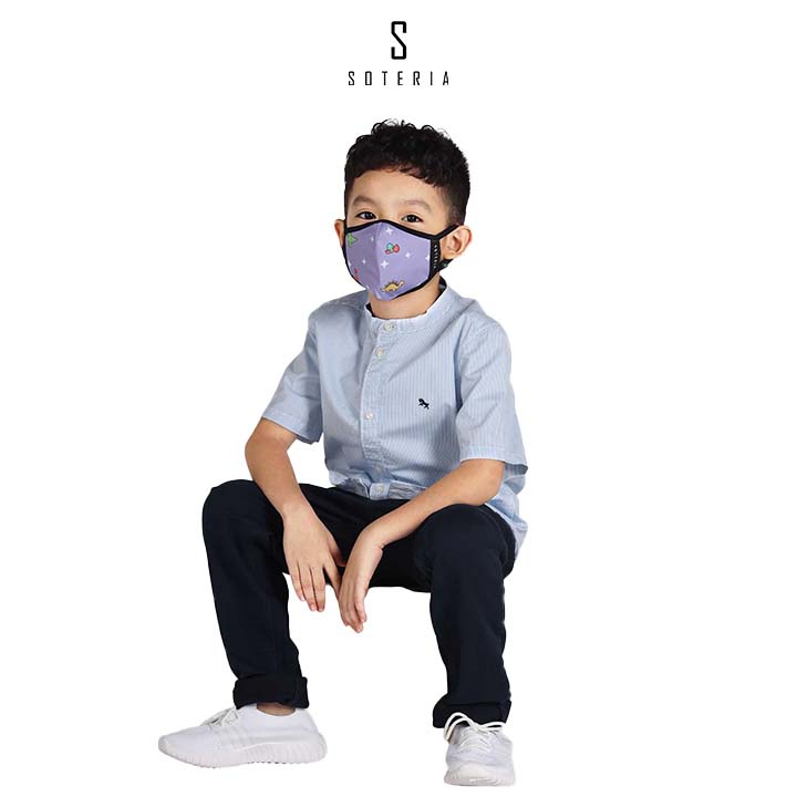 Khẩu trang tiêu chuẩn Quốc Tế SOTERIA Dino ST072 - Bộ lọc N95 BFE PFE 99 lọc đến 99% bụi mịn 0.1 micro- Size S,M,L