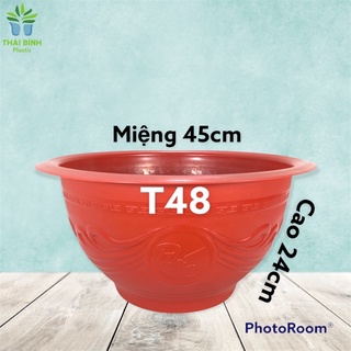 Chậu nhựa trồng cây T48 đỏ