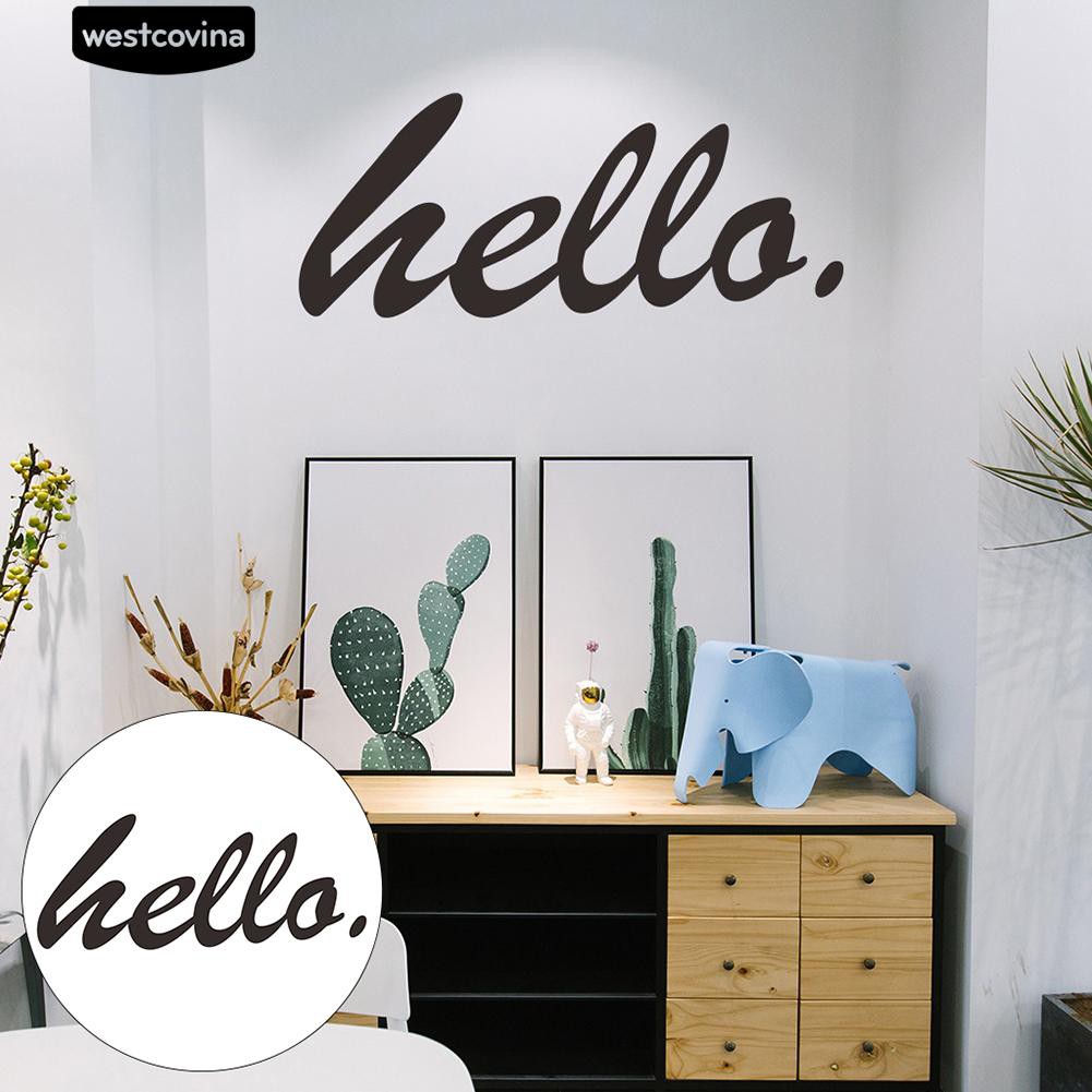 Sticker kiểu chữ Hello dán tường trang trí