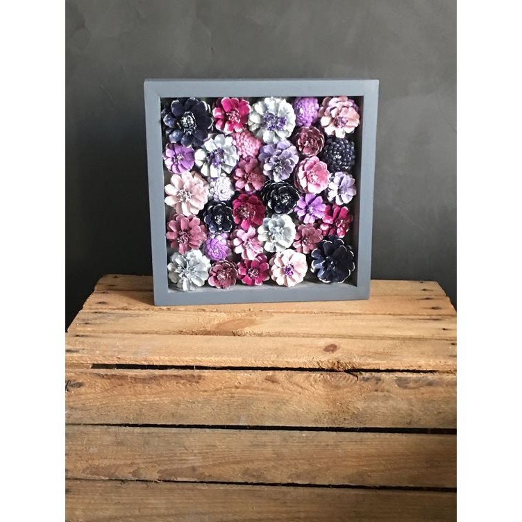 Quả thông làm tranh - decor - trang trí