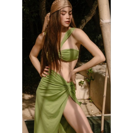 Set bikini nữ bộ bơi nữ set 3 món xanh bơ hoặc xanh rêu siêu sang chảnh EVA S3MXB