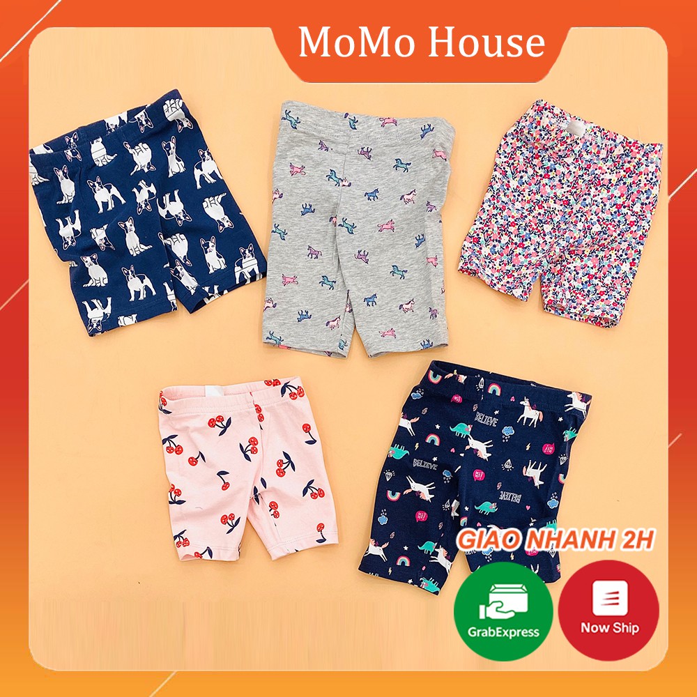 Set 2 Quần Legging Đùi Bé Gái Chất Cotton Mềm Thấm Hút Mồ Hôi