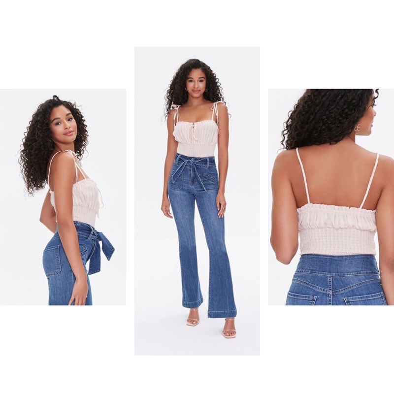 ✣♣▣Bodysuit 2 Dây Smocking Cúp Ngực F21 (CÓ BIG SIZE) | BigBuy360 - bigbuy360.vn