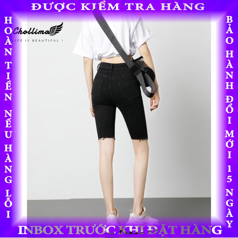 Quần short ngố jean co giãn Chollima trơn căn bản QS024 dễ phối đồ phong cách trẻ trung năng động baybay
