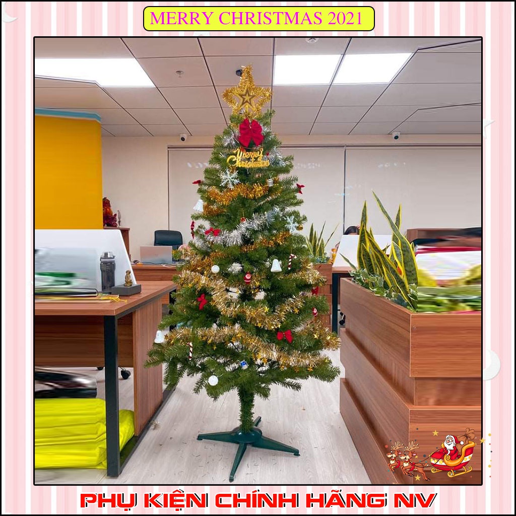 Cây thông noel 1m5 trang trí nhà cửa, phòng khách, phòng ngủ mùa giáng sinh đẹp cao cấp sinh động