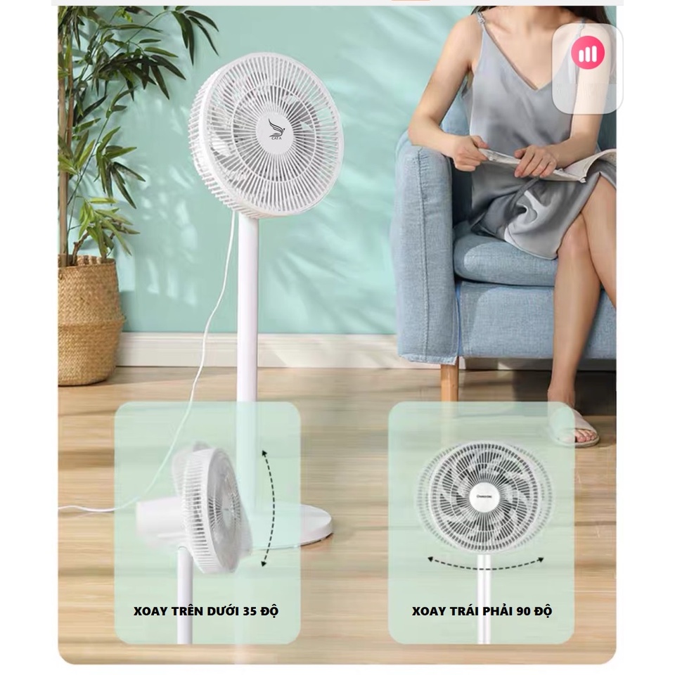 Quạt cây, quạt đứng Cát Á có điều khiển từ xa - 3 tốc độ - Quạt 15 cánh siêu mát - Bảo Hành 6 Tháng