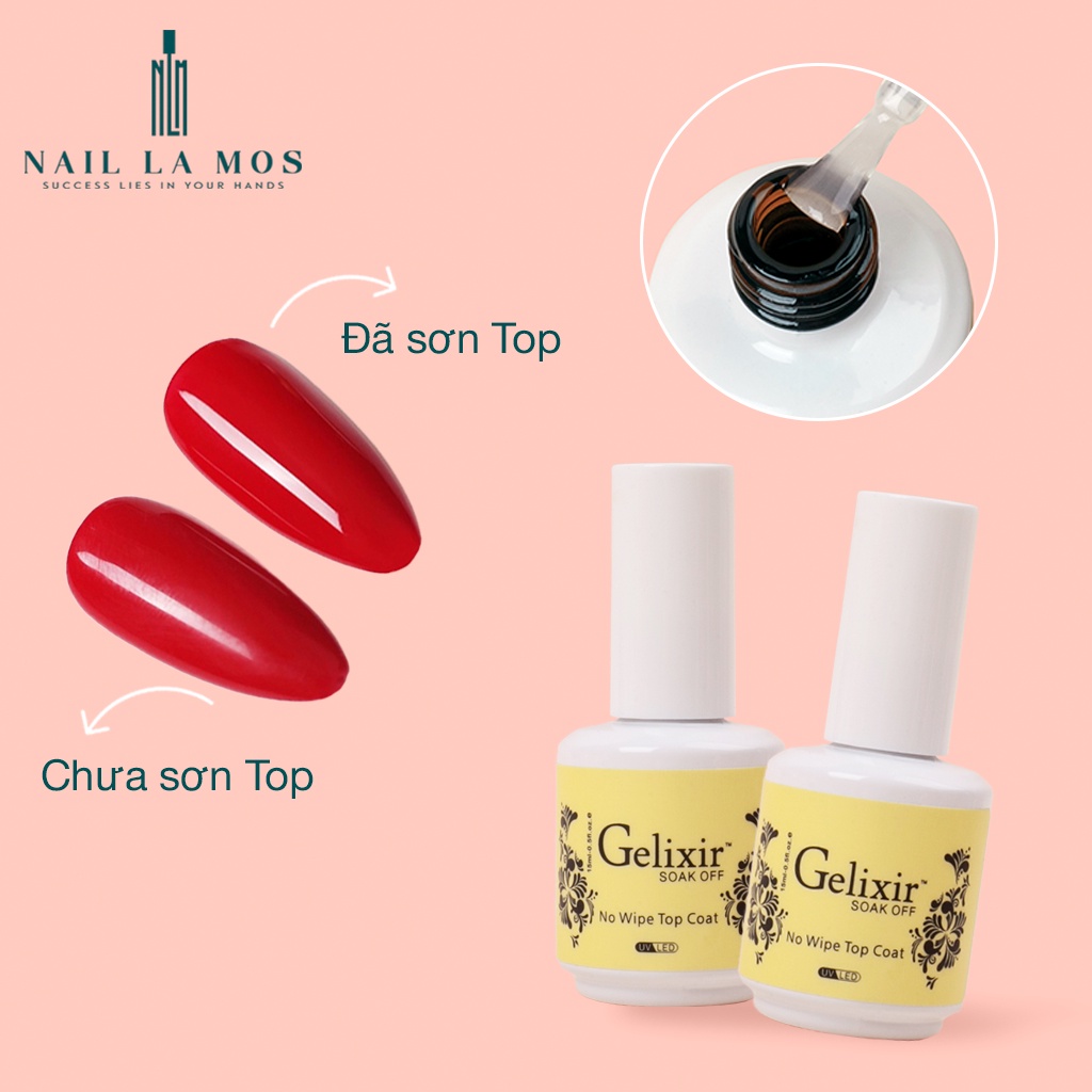 Base top Gelixir chính hãng nhập khẩu USA 15ml - Sơn gel liên kết rất bền và bóng móng