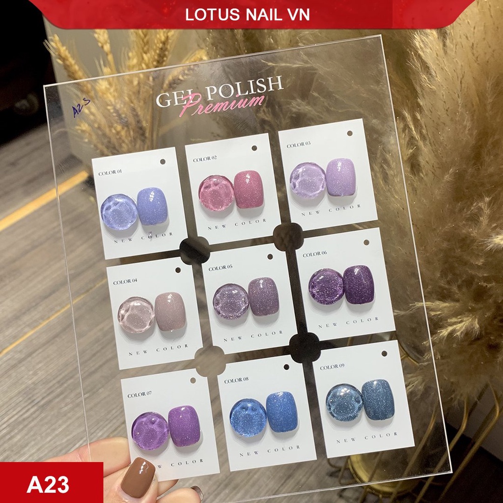 Set sơn gel 9 màu nhũ giả bột cao cấp Vendeeni mã A23 tặng kèm bảng màu