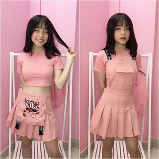 Yếm 2IN1 mặc được 2 kiểu Natthy Style (hồng)