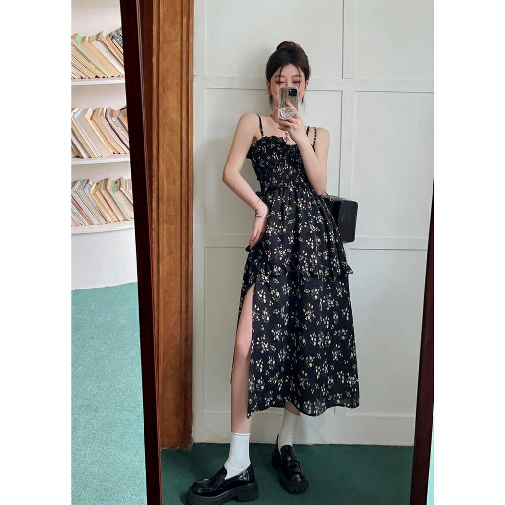 Cocory vn Đầm Hai Dây Họa Tiết Hoa Phong Cách Hàn Quốc Thời Trang Mùa Hè Cho Nữ