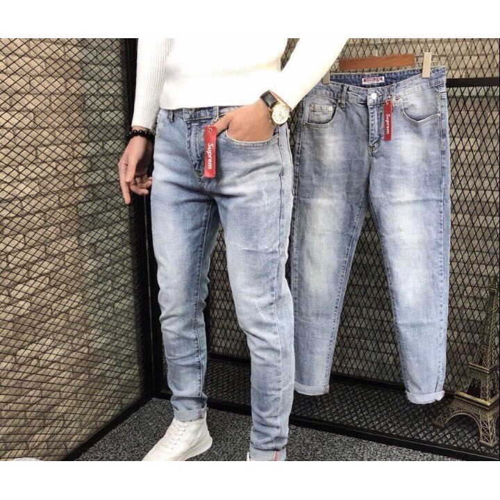 Quần jean nam Gấu 194 wass rách kiểu vải jeans co dãn, dày dặn form slimfit - 5678