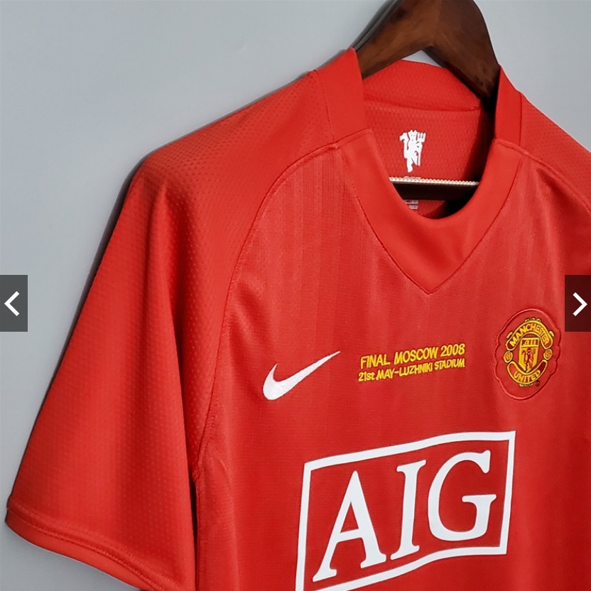 Áo Đồng Phục Bóng Đá Đội Manchester United Ronaldo Màu Đỏ Cổ Điển Dành Cho Nam Giới 07-08