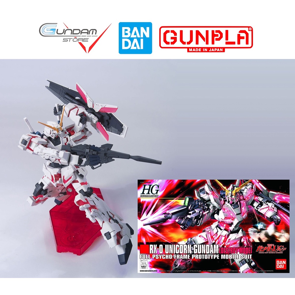 Mô Hình Gundam HG UNICORN DESTROY MODE RX-0 Bandai 1/144 HGUC Đồ Chơi Lắp Ráp Anime Nhật