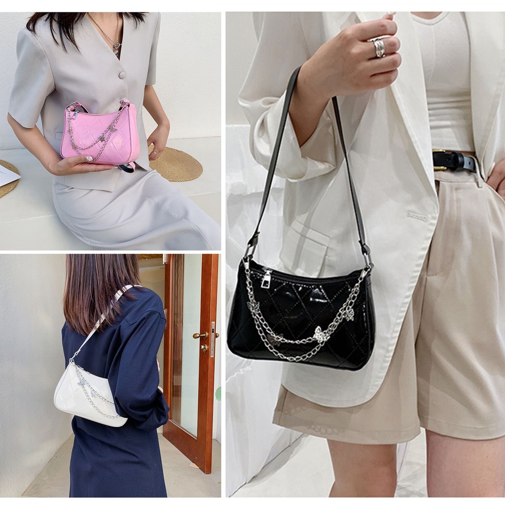 Túi xách nữ da cá sấu màu trơn phong cách cổ điển nhiều màu sắc