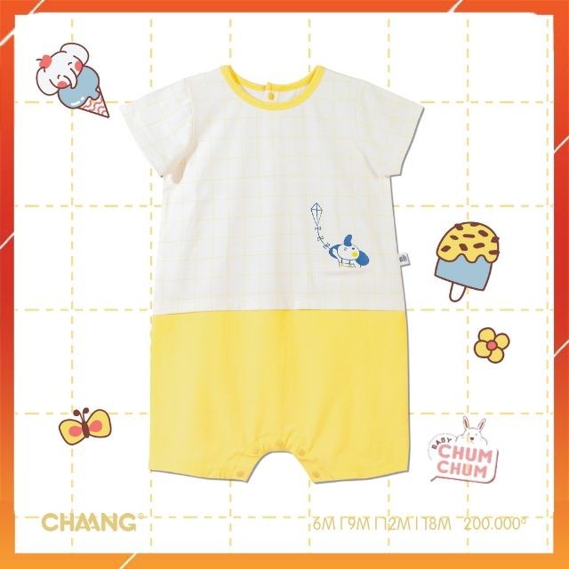 Body Cotton Cho Bé Summer Caro Vàng Chaang Babychumchum Từ 6-18 Tháng