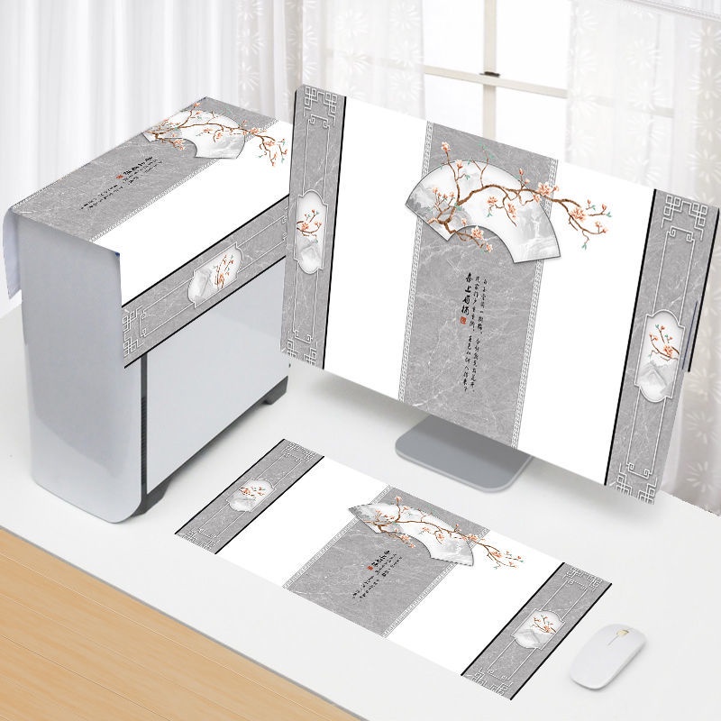 |Wmgjiaju|Bộ 2 Vỏ Bọc Bảo Vệ Chống Bụi Cho CPU Màn Hình Cong + Bàn Phím Máy Tính in Họa Tiết Cây Cối / Động Vật Đơn Giản
