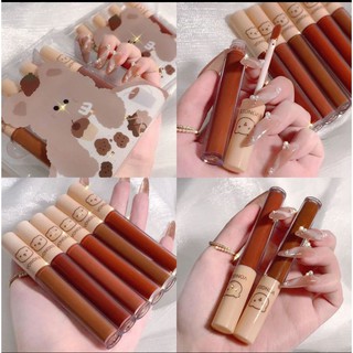 Set son 4 cây gấu vongee nâu tây