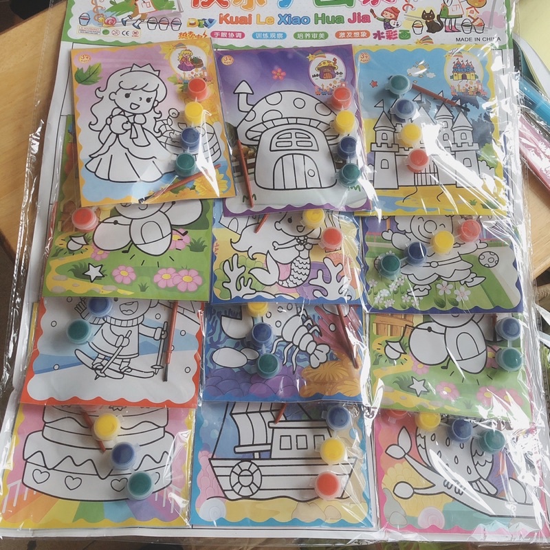 sỉ vì 12 bộ tranh tô màu nước loại to