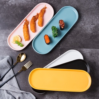 Đĩa sứ đựng sushi cơm cuộn , Đĩa dài Oval Size 30 cm màu pastel