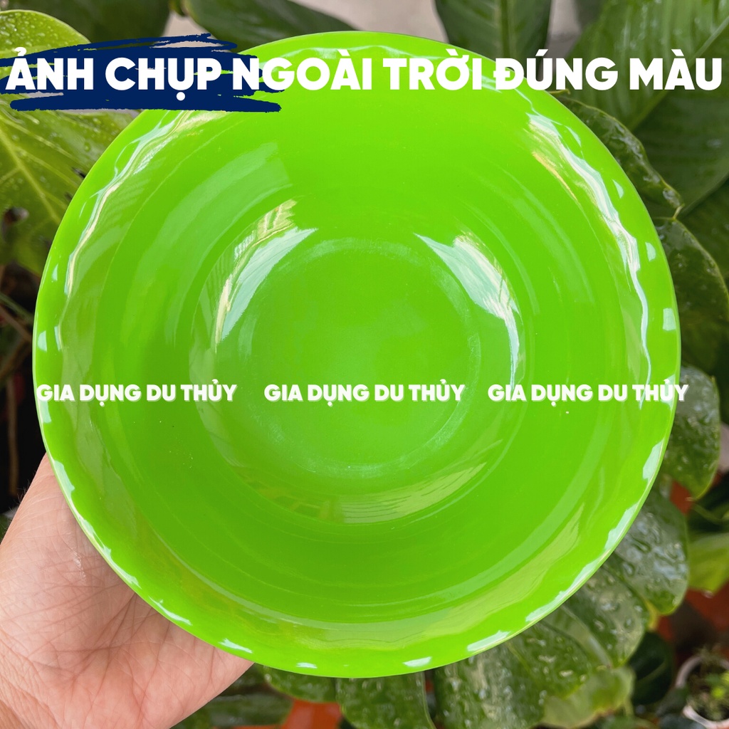 Tô melamine nhựa phíp loại tô sâu xoắn màu trắng, vàng, xanh lá và hoa văn của tổng kho gia dụng Du Thủy