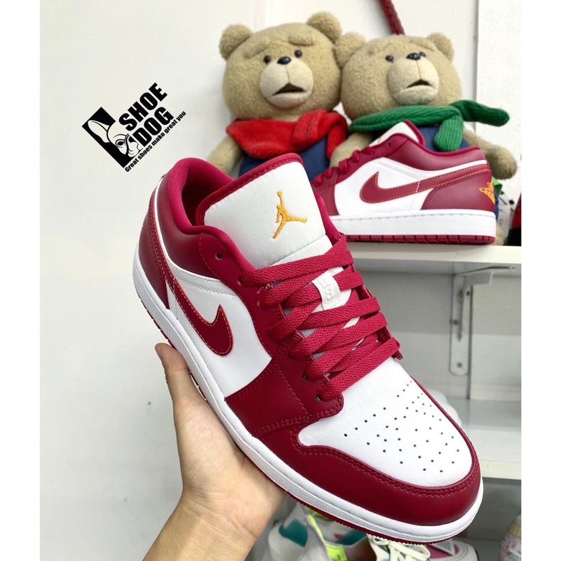 [Chính hãng Authentic]Giày Jordan 1s Real màu đỏ Cardinal cổ thấp chưa phát hành