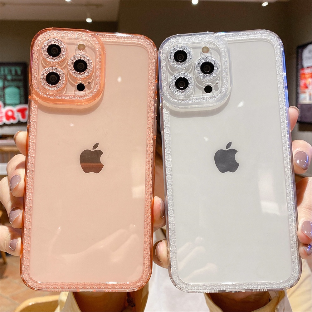 Ốp Điện Thoại Silicon Mềm Trong Suốt Chống Sốc Đính Kim Tuyến Cho iPhone 8 7 Plus SE 2022 2020 8PLUS 7PLUS