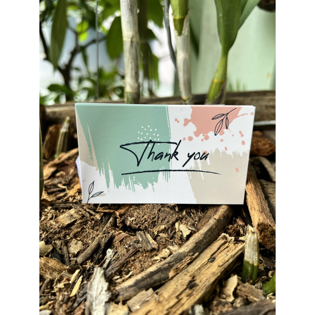 Combo 100 thẻ cảm ơn, thiệp cảm ơn, thiệp thank you (có hộp nhựa)