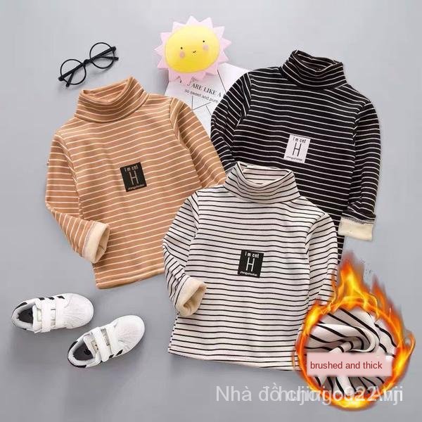 Children Half High Plus Sweater Thick Autumn And Winter Shirt Boys And Girls Shirt Warm Baby Inside Clothes