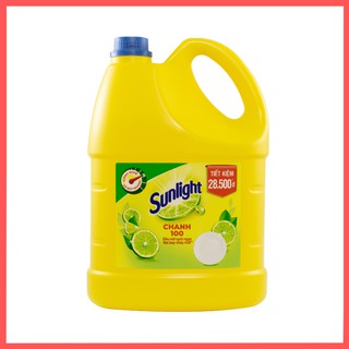 Sunlight nước rửa chén chanh 100 can nhựa 3.8kg mới