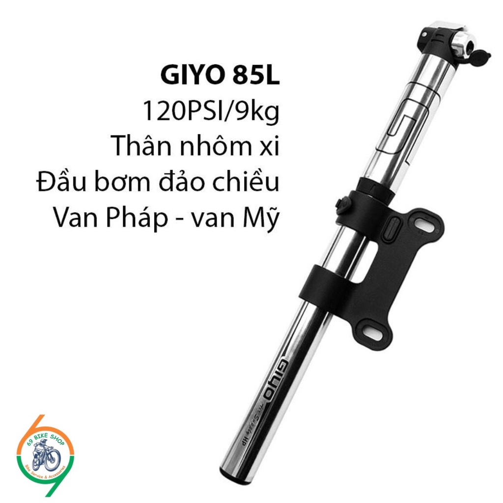 69bikeshop_BƠM XE ĐẠP GIYO GP-85L 120PSI ĐẦU VAN ĐA NĂNG