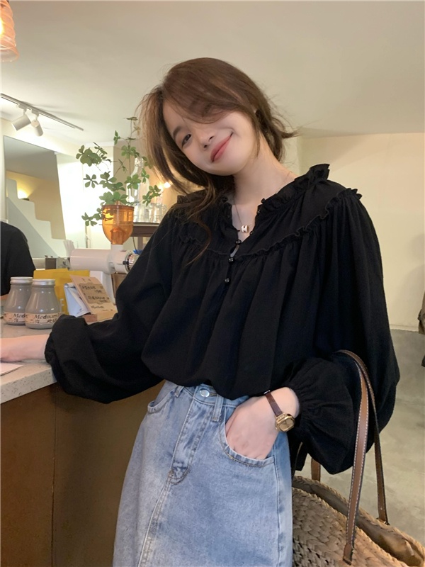 Áo Sơ Mi Dài Tay Phong Cách Retro Pháp 56461
