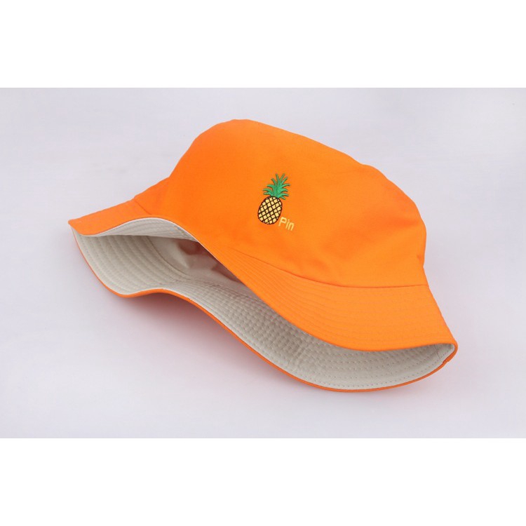 Nón bucket Hai Mặt Họa Tiết Trái Dứa Phong Cách Hàn Quốc