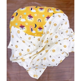 Chăn hè xô nhăn muslin 4 lớp họa tiết cute cho bé yêu