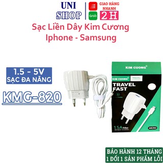 Bộ sạc nhanh liền dây, đầu micro usb android đa năng Kim Cương KMG-820 - Uni Shop