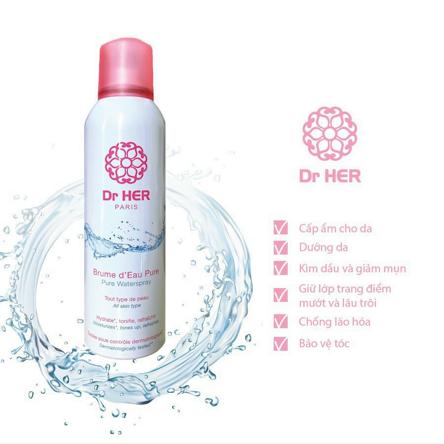 Xịt khoáng dưỡng da Dr Her Paris - 150ml