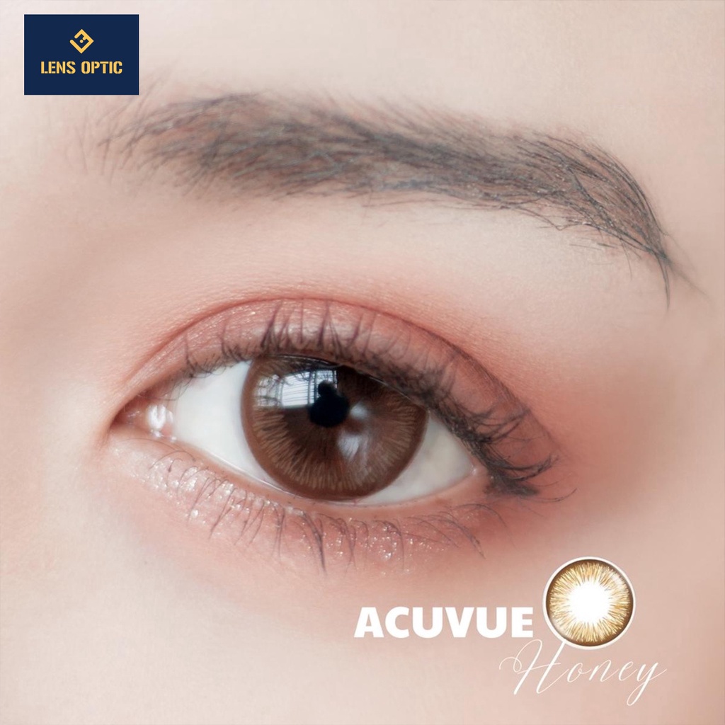 Kính áp tròng 1 ngày ACUVUE Define Fresh Honey màu nâu tây có độ cho mắt cận - Lens Optic