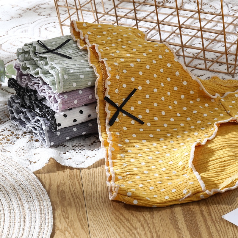 Quần Lót LEOSOXS Cotton Lưng Vừa Họa Tiết Chấm Bi Dễ Thương Phong Cách Nhật Bản Cho Nữ | BigBuy360 - bigbuy360.vn
