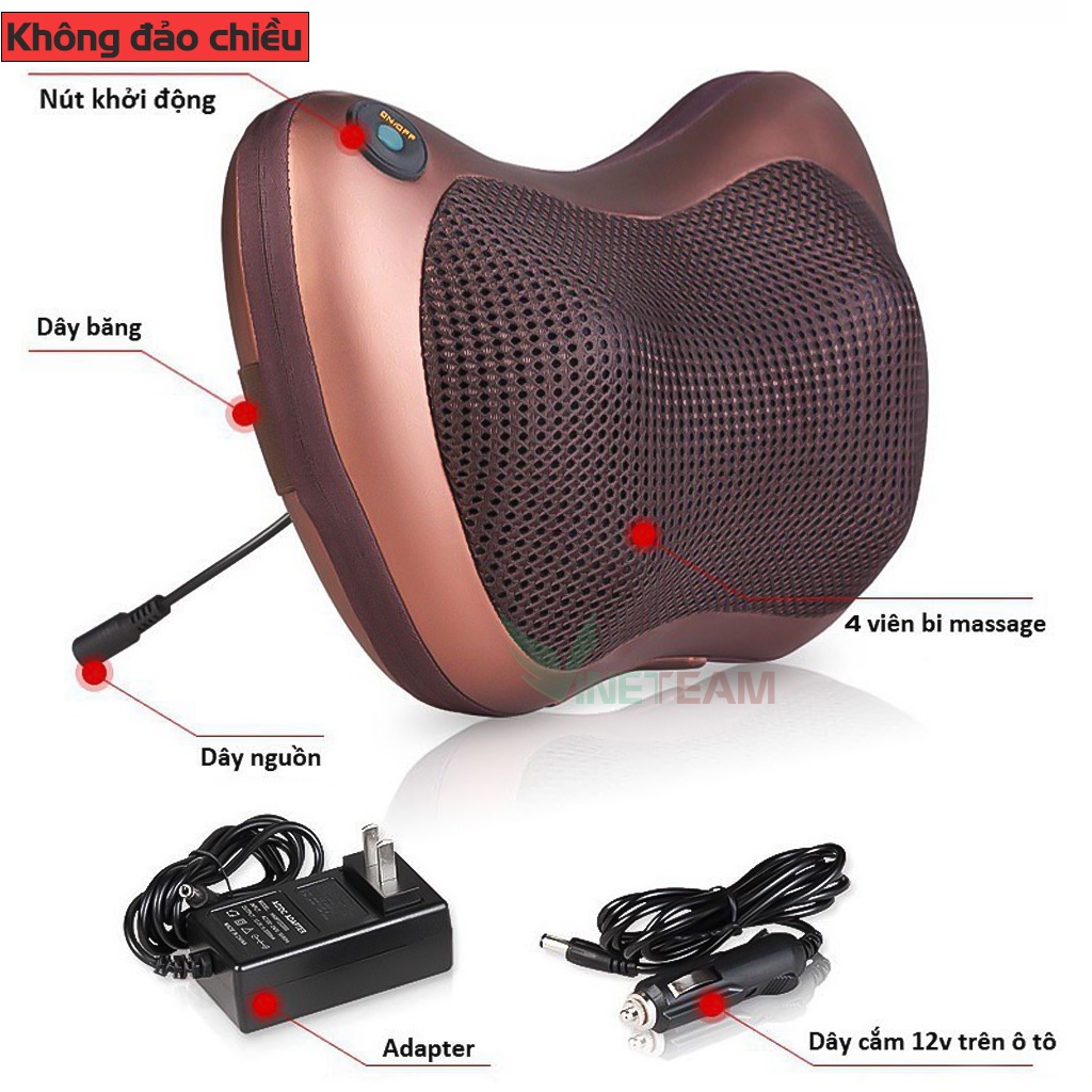 Gối Massage 4 bi hồng ngoại trong bi Massage Pillow JLM-8028