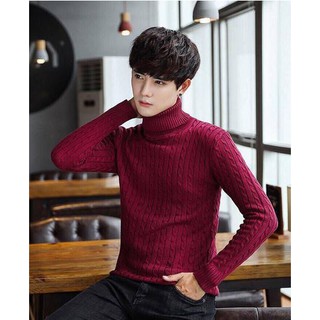 Áo Len Nam, Len Thừng Cổ Lọ, Siêu Cao, Siêu Ấm, Cực Dày, Bao Mùa Đông Mà Không Cần Đến Gấu Chó