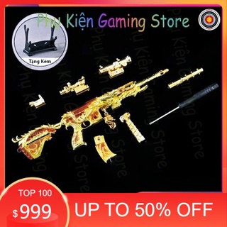 [CHẤT] [Tặng Giá Đỡ] Mô hình súng pubg M416 skin Rồng Vàng 18cm CÓ THỂ THÁO RỜI moc khoa pubg hợp kim cao cấp