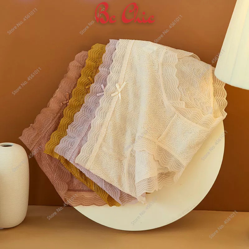 Quần lót cotton nhăn viền ren xịn co giãn hàng Quảng Châu loại 1 Q101 Bc_Chic Lingerie