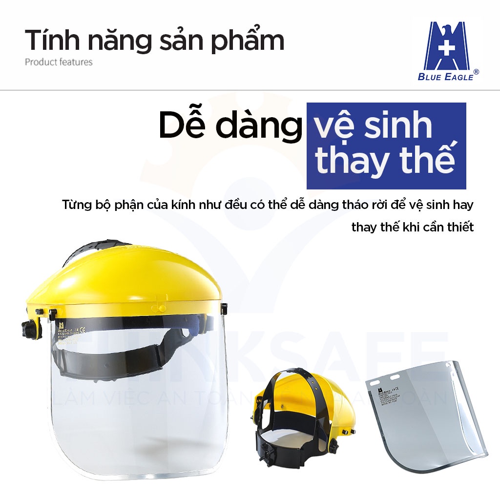 Kính chắn bảo hộ Thinksafe Blue Eagle, kính bảo vệ che kín khuôn mặt chính hãng, chống tia UV, chống bụi,  đa năng