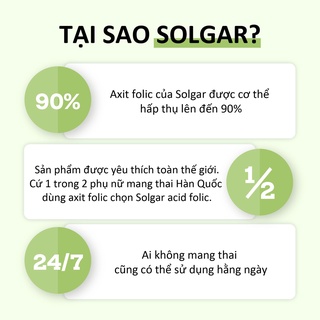 Viên Uống Solgar Folate 666 MCG DFE Folic Acid - Bổ Sung Hồng Cầu