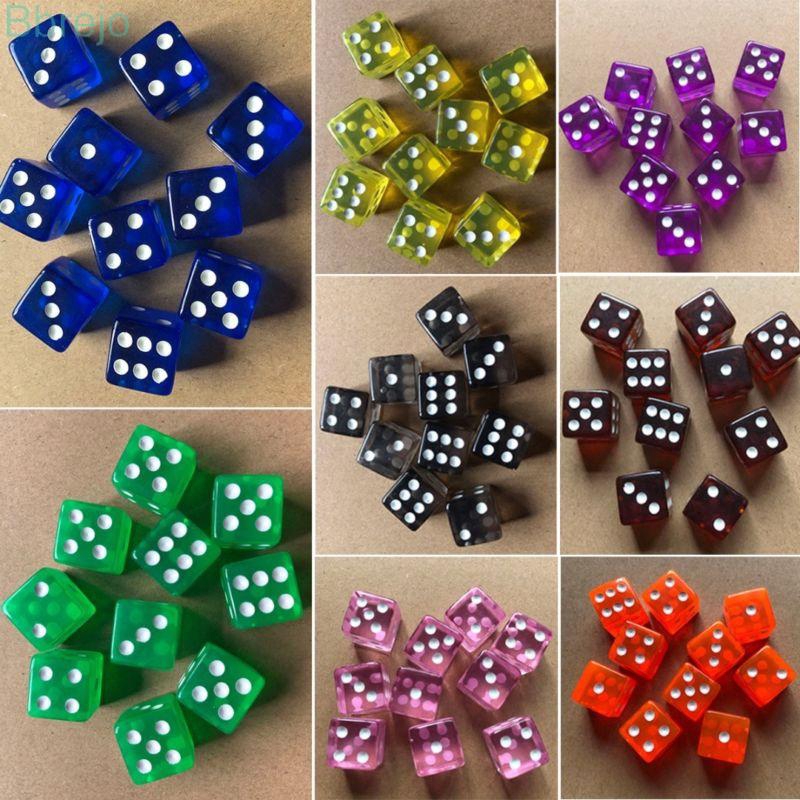 Set 10 Viên Xúc Xắc Trong Suốt 16mm Dùng Để Chơi Game Thú Vị Cho Các Bé