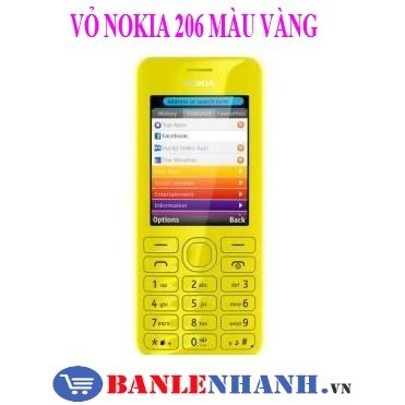 VỎ NOKIA 206 MÀU VÀNG