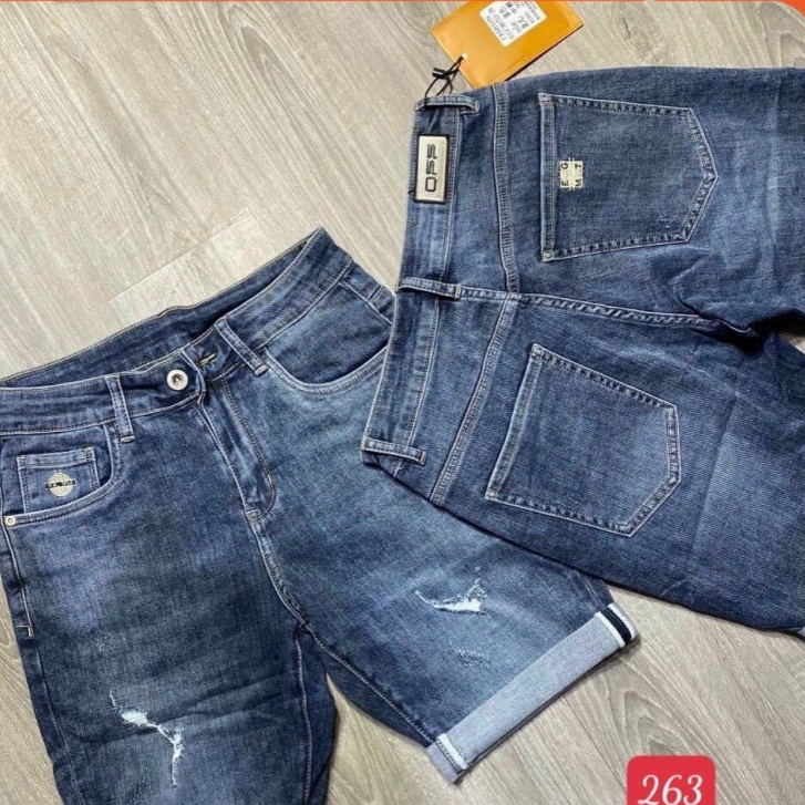 Quần Short Jean Nam Đẹp Chất Bò Co Giãn Cao Cấp, Quần Ngố rách Mẫu Mới Phong Cách Hàn Quốc Y263